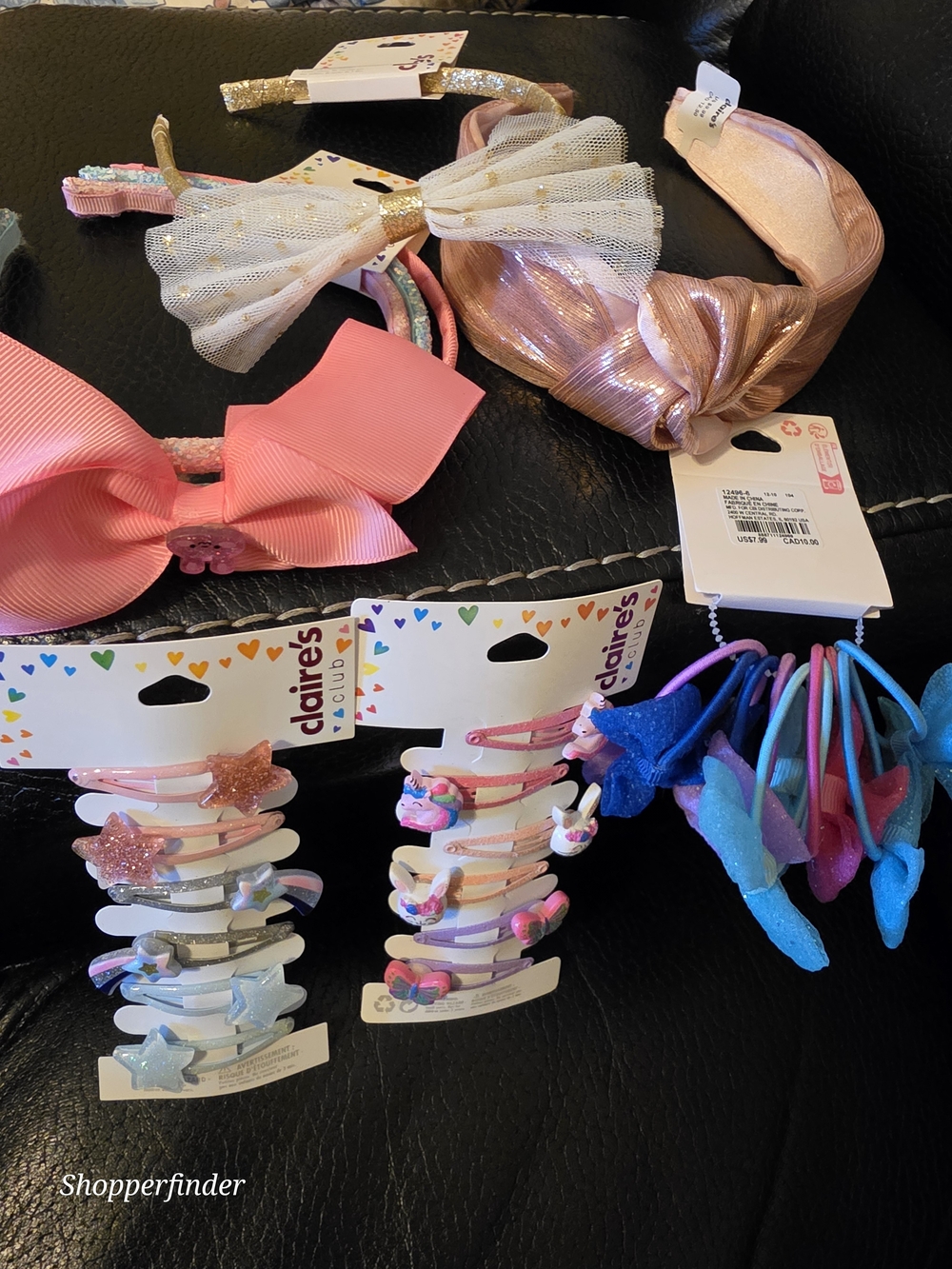 Colorful assortment of Claire's and Claire's Club hair accessories